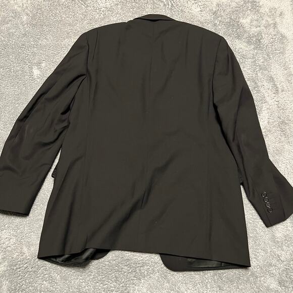 Canali Blazer Sport Coat Mens 50 US 40 Made In Italy 3 Buttons Jacket Black Wool - Picture 3 of 12